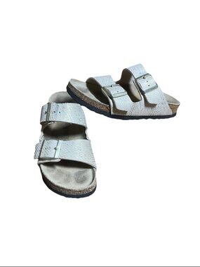 Birkenstock Arizona Shiny Python Eggshell Sandals - Size 37 (US Women’s 6-6.5)